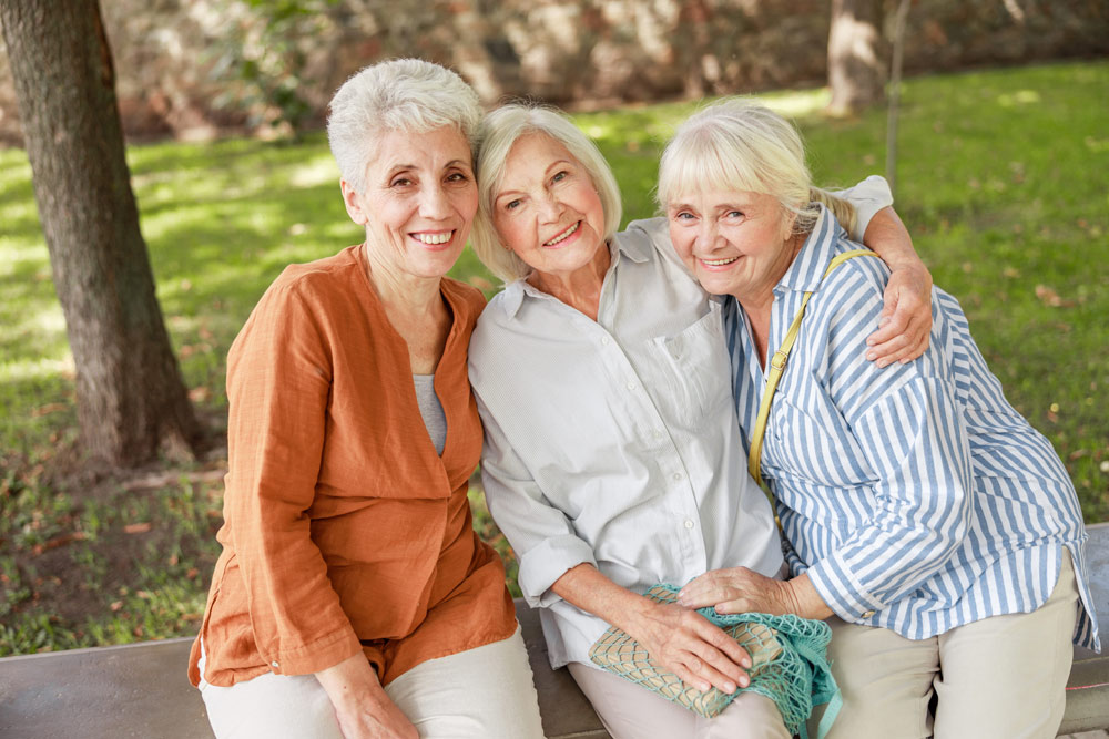 Senior Ladies Sitting Outside at Edmonton VRS Retirement Community